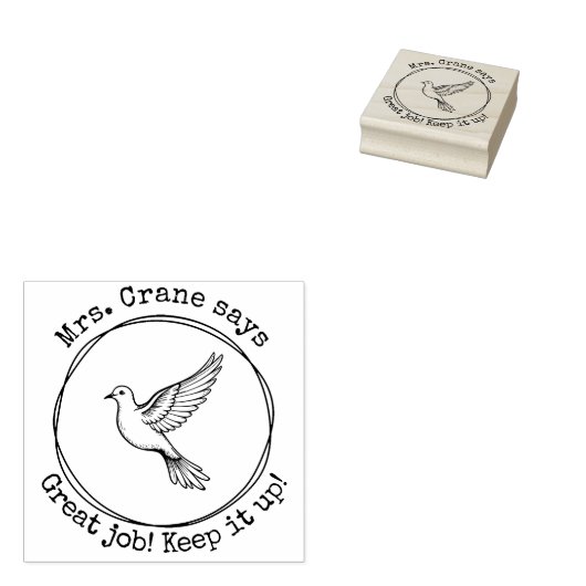 Gepersonaliseerde leraar Dove Great Work Classroom Rubberstempel (Gestempeld)