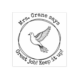 Gepersonaliseerde leraar Dove Great Work Classroom Rubberstempel