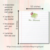 Gepersonaliseerde leraar en appel boek terug naar  notitieblok