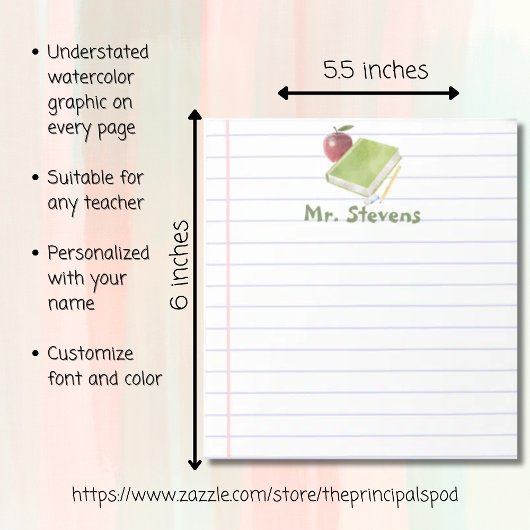 Gepersonaliseerde leraar en appel boek terug naar  notitieblok