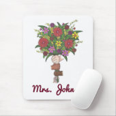 Gepersonaliseerde leraar Flower Bouquet Mousepad Muismat (Met muis)