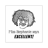 Gepersonaliseerde leraar foto en validering rubberstempel (Afrduk)