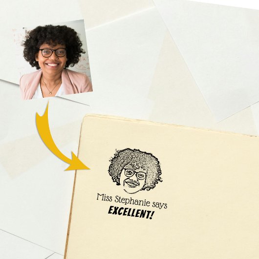 Gepersonaliseerde leraar foto en validering rubberstempel