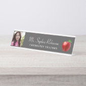 Gepersonaliseerde leraar foto Modern Bureau Naambordje (Voorkant)