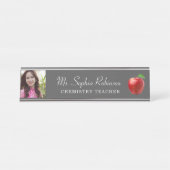 Gepersonaliseerde leraar foto Modern Bureau Naambordje (Voorkant)