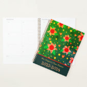 Gepersonaliseerde Leraar Fun Retro Bloemen Groen Planner (Display)