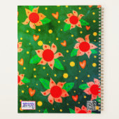 Gepersonaliseerde Leraar Fun Retro Bloemen Groen Planner (Achterkant)