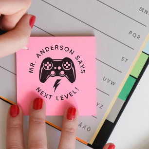Gepersonaliseerde leraar Gamer Stamp Terug naar sc Rubberstempel