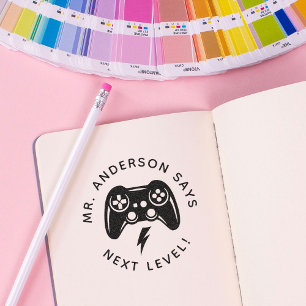 Gepersonaliseerde leraar Gamer Stamp Terug naar sc Zelfinktende Stempel