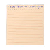 Gepersonaliseerde leraar gekleurde Stippen gelinkt Notitieblok (Voorkant)