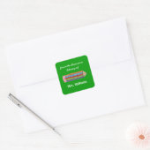 Gepersonaliseerde leraar geschenk boekenplaten vierkante sticker (Envelop)