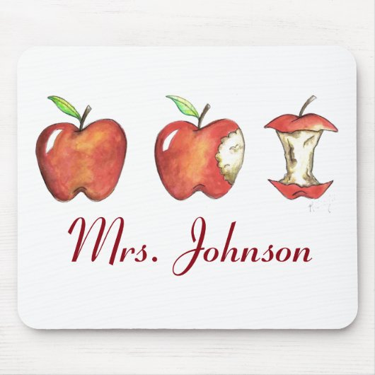 Gepersonaliseerde leraar Gift Apple Apples Mousepa Muismat (Voorkant)