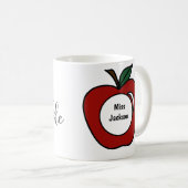 Gepersonaliseerde leraar Gift-Apple Monogram Koffiemok (Voorkant rechts)
