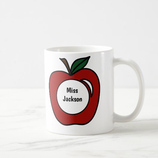 Gepersonaliseerde leraar Gift-Apple Monogram Koffiemok (Rechts)