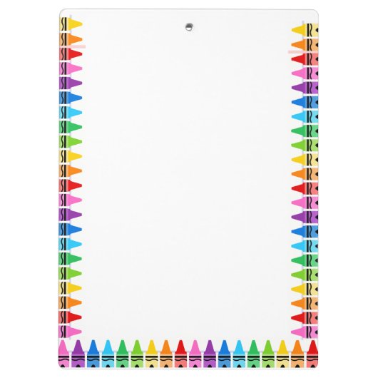 Gepersonaliseerde leraar Gift Rainbow Crayons Klembord (Achterkant)