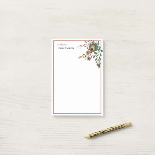 Gepersonaliseerde leraar grenst aan Hongaars Folk  Post-it® Notes (Op bureau)