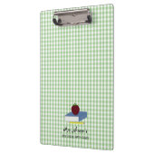 Gepersonaliseerde leraar groen en wit gingham klembord (Links)