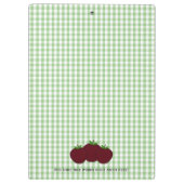 Gepersonaliseerde leraar groen en wit gingham klembord (Achterkant)