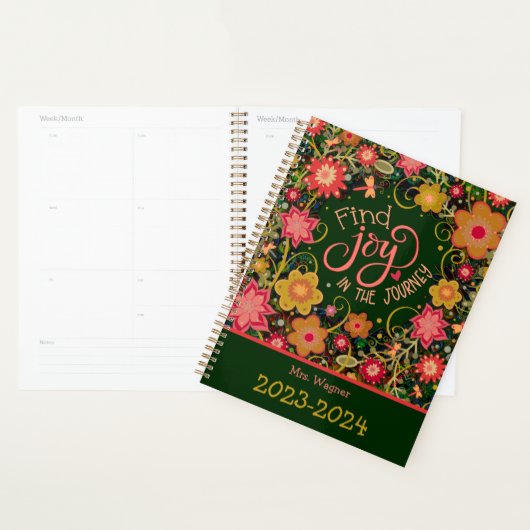 Gepersonaliseerde Leraar Joy in Journey  Bloemen Planner (Display)