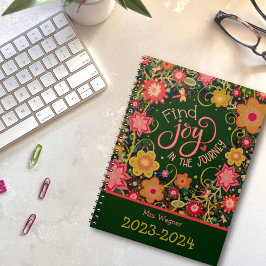 Gepersonaliseerde Leraar Joy in Journey Bloemen Planner
