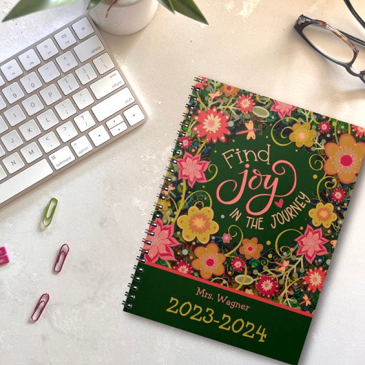 Gepersonaliseerde Leraar Joy in Journey  Bloemen Planner