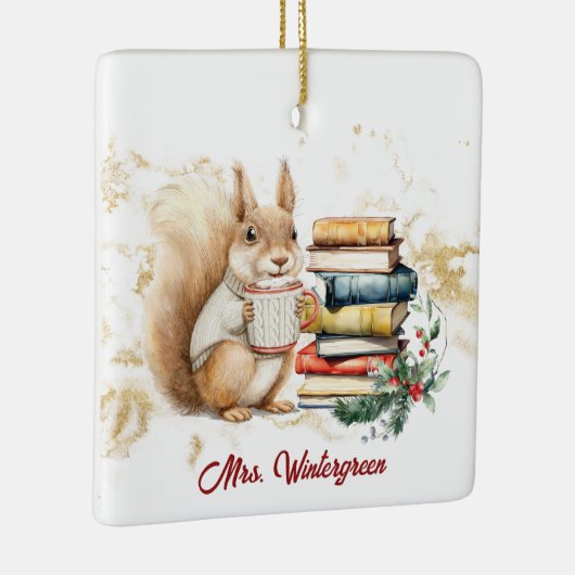 Gepersonaliseerde leraar kerst keramisch ornament (Rechts)