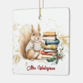 Gepersonaliseerde leraar kerst keramisch ornament (Links)