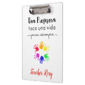 Gepersonaliseerde leraar klemborden (Spaans) Hande (Links)