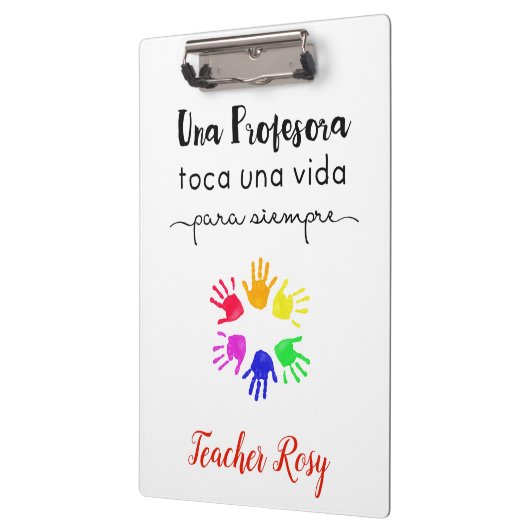 Gepersonaliseerde leraar klemborden (Spaans) Hande (Links)