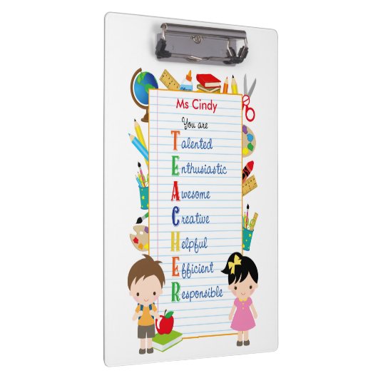 Gepersonaliseerde leraar klemborden (Stationeries) (Rechts)