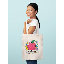 Gepersonaliseerde leraar Kleurrijke School Tote Bag