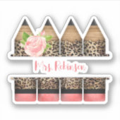 Gepersonaliseerde leraar luipaard print potlood sticker (Voorkant)