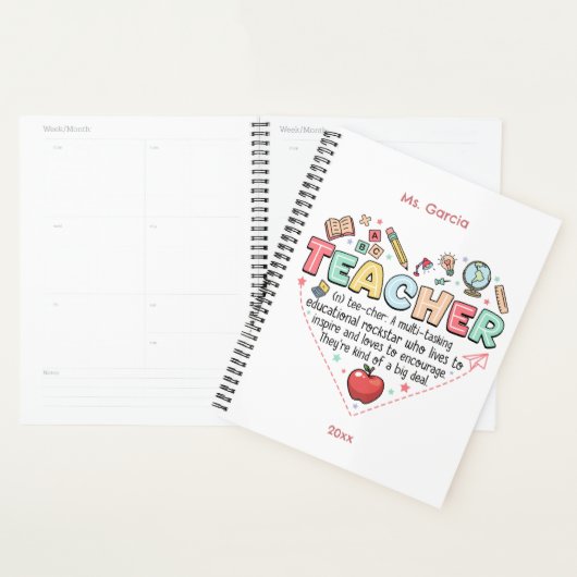 Gepersonaliseerde leraar maandelijks planner (Display)