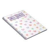 Gepersonaliseerde Leraar met waterverf harten Notitieboek (Rechterzijde)