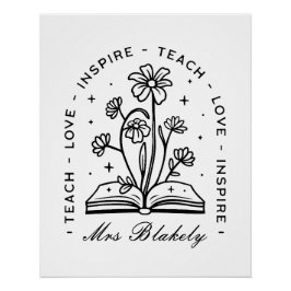 Gepersonaliseerde leraar naam citaten cottage core perfect poster