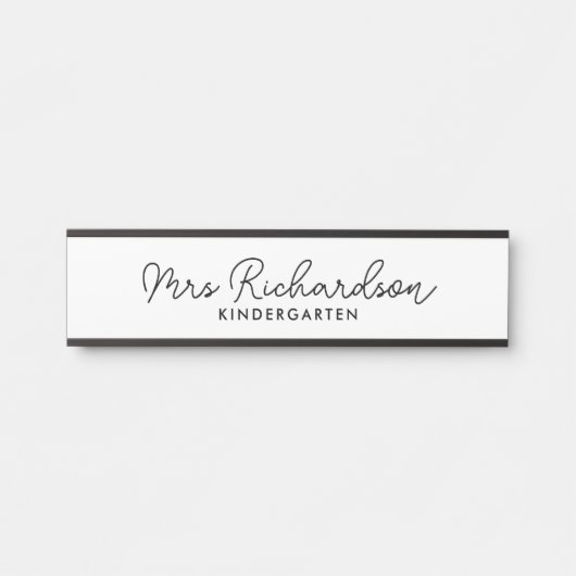 Gepersonaliseerde leraar Naam Grade Eenvoudig Mode Deurbordje (Voorkant)