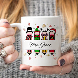 Gepersonaliseerde Leraar Naam Potlood, Kerstcadeau Koffiemok