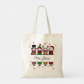 Gepersonaliseerde Leraar Naam Potlood, Kerstcadeau Tote Bag (Achterkant)