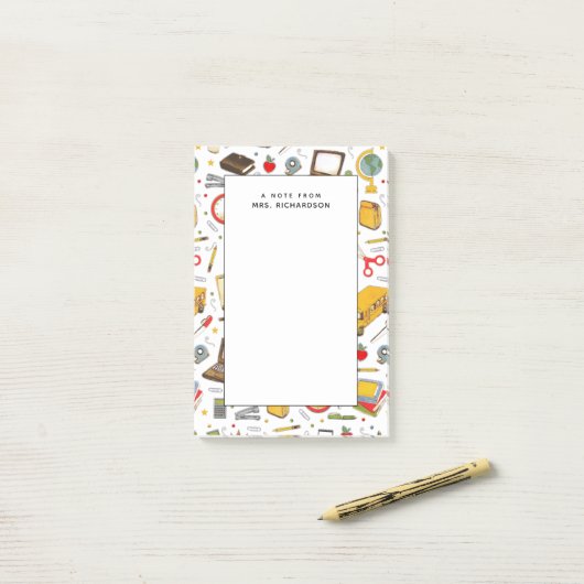 gepersonaliseerde leraar nieuwigheid post-it® notes (Op bureau)