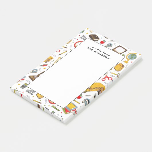 gepersonaliseerde leraar nieuwigheid post-it® notes (Schuin)