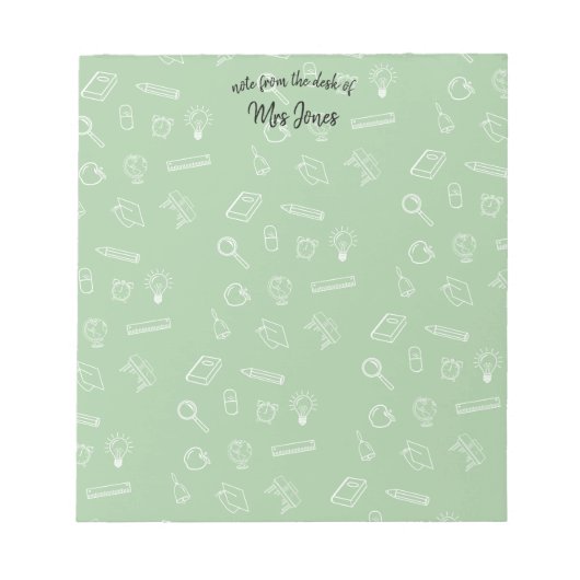 Gepersonaliseerde leraar notitieblok (Voorkant)