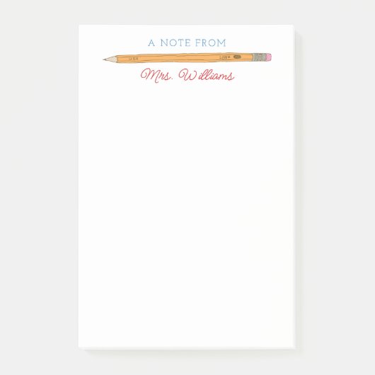 Gepersonaliseerde leraar Notitieblok geïllustreerd Post-it® Notes (Voorkant)