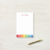 Gepersonaliseerde leraar Notitieblok Regenboog Wat Post-it® Notes (Op bureau)