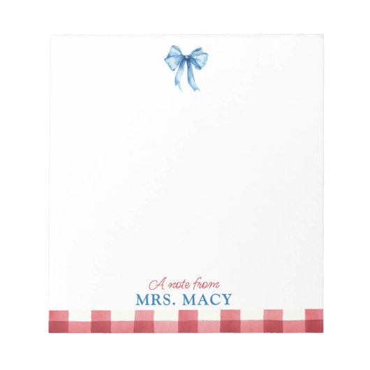 Gepersonaliseerde leraar Notitieblok Waterverf Blu (Voorkant)