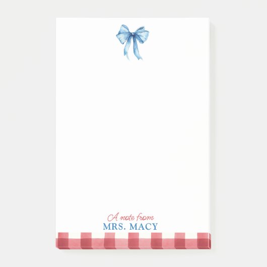 Gepersonaliseerde leraar Notitieblok Waterverf Blu Post-it® Notes (Voorkant)