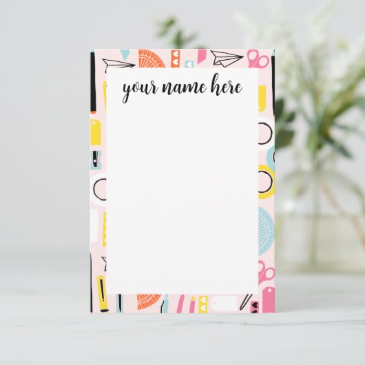 Gepersonaliseerde leraar notitiekaarten (Staand voorkant)