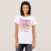 Gepersonaliseerde leraar Pencil Coquette Bow T-shirt (Voorkant volledig)