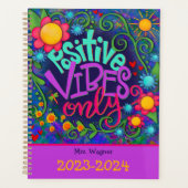 Gepersonaliseerde leraar positieve vibes Fun Flowe Planner (Voorkant)