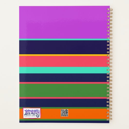 Gepersonaliseerde leraar positieve vibes Fun Flowe Planner (Achterkant)