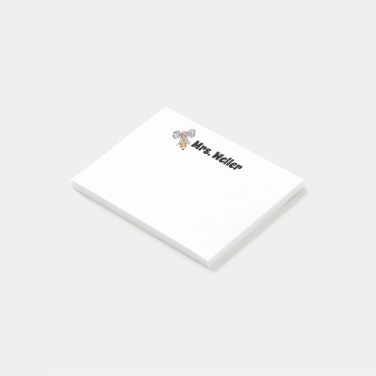 Gepersonaliseerde Leraar potlood en boog terug naa Post-it® Notes (Schuin)